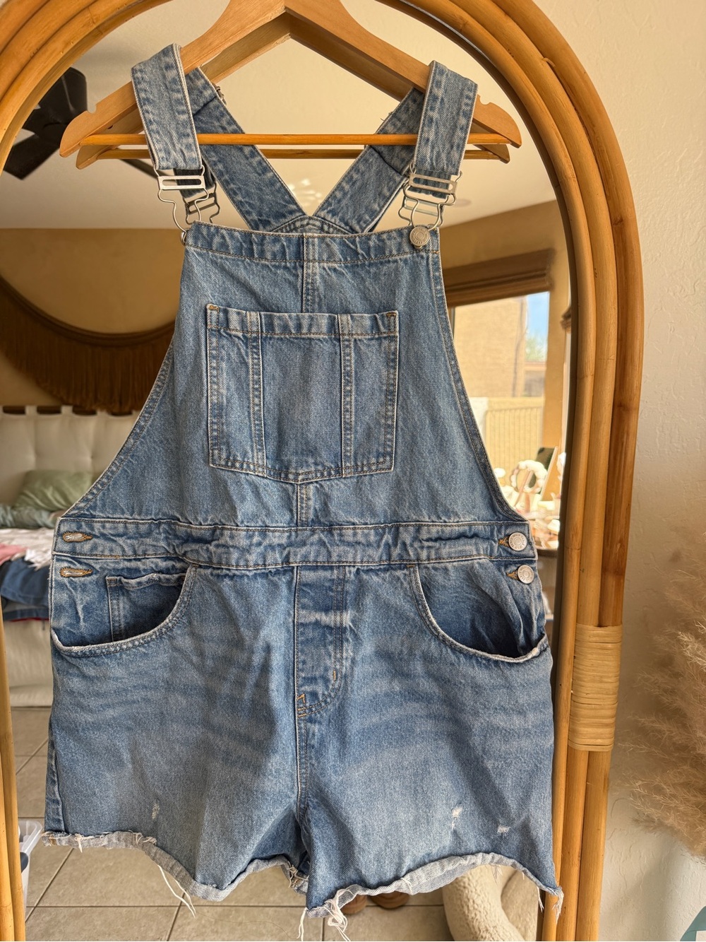 wild fable Light Blue Denim Short Overalls